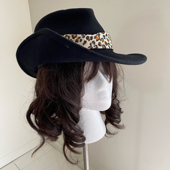 Leisure Felt Red Falcon Cavalier Black Wool Cowgirl Hat - Picture 5 of 7